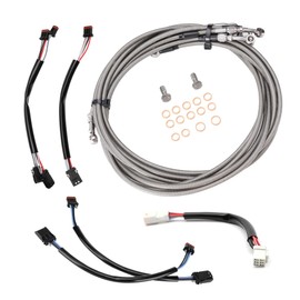 MoKitDora Touring Handlebar Extended Cable Kit Brake Line Clutch Cable CAN-Bus TBW Turn Signal Wiring Harness for 2017-2020 Harley FLTR FLHR FLHX FLHT (Hydraulic Clutch) w/ABS 14" Handlebar, Chrome