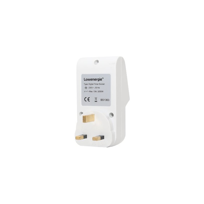 Lowenergie 7 Day Programmable Digital Plug-In Electronic Timer socket 12-24