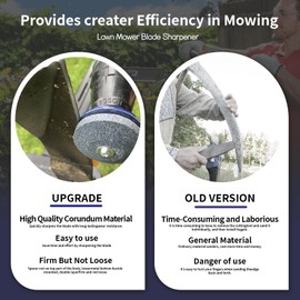 Alocs Lawn Mower Blade Sharpener Tool Kit，Rotary Lawn Mower Blade Sharpener for Drill, Lawnmower Dull Blade Sharpener for Power Drill Hand Drill and Lawn Mower Blade Balancer