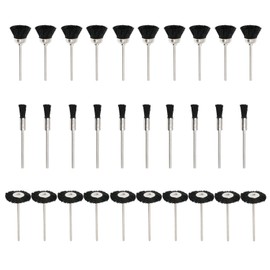 NIUPIKA Soft Nylon Bristle Brushes Cup Wire Brush Set Cleaning Polishing Accessories 2.35mm Shank for Rotary Drill Tools Pack of 30 Pieces