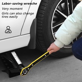 SZHRXC Auto Jack Ratchet Wrench of Labor-Saving Desigh, Car Jack and Lug Wrench, Handle Scissor Jack, Garage Tire Wheel Lug Wrench, for Motorcycle, Car, SUV and Other Vehicles.