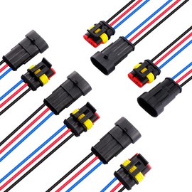 MUYI 3Pin Way 18AWG Waterproof Wire 1.0mm Series Terminal Connector-5 Kit