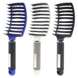 Detangling Brush - Boar Bristles Hairbrush Make Hair Shiny & Healthier. Dry/Wet Hair Brushes Detangler for Fine, Thick, Curly Hair - Curved and Vented Hair Brush for Women, Men or Kid