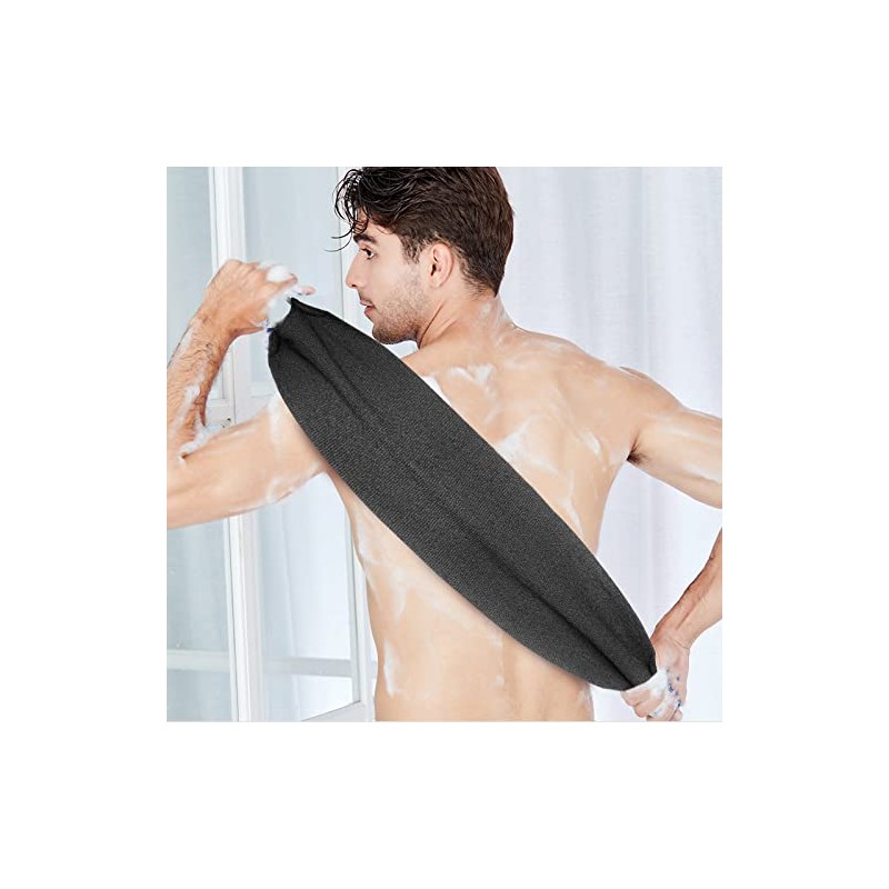 Evridwear Estropajo exfoliante de espalda con asas, dos lados para