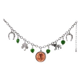 American Coin Treasures Irish Penny Lucky Charm Silver Tone Bracelet