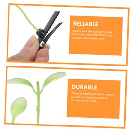 Mikinona 5sets Fashionable Bean Sprout Barrettes Girls' Hair Accessories in Bright Colors 50pcs*5