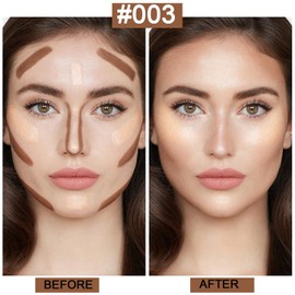 Apooliy 2pcs 2-in-1 Cream Contour & Highlighter Sticks,Non-Greasy Bronzing and Illuminating Makeup,Sculpt 3D Effects,Easy-Blend Contour Pen,High Pigment