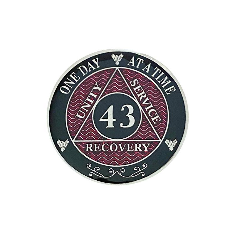 Simply Minimal AA 43 Year Recovery Silver Color Plated Medallions