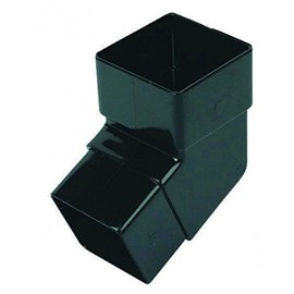 FLOPLAST 65mm Square Downpipe 112.5 Degree Offset Bend - Black
