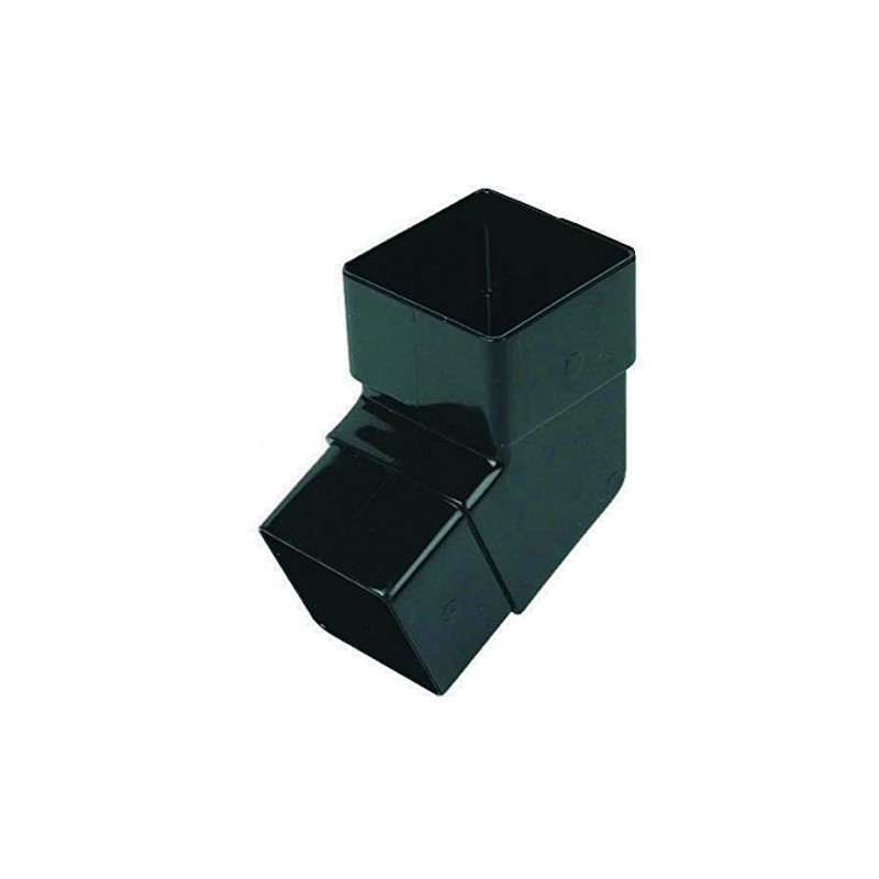 FLOPLAST 65mm Square Downpipe 112.5 Degree Offset Bend - Black