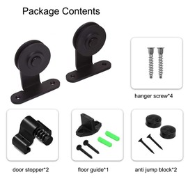 CCJH Sliding Barn Door Hardware Hangers Rollers Only 2pcs, NO Track Compatible with All Barn Door (T Shape Hanger)
