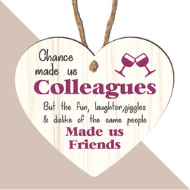 Office Gift for a Colleague and Friend | Appreciation with Leaving and Thank You Presents | New Job Hanging Hearts, Plaque Signs | Celebrating Friendships | Her, Girls, and Women (Design 2)