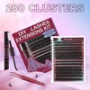 MayHug Cluster Lashes Kit 40+50D Natural Wispy 9-16mm Lashes 280Pcs