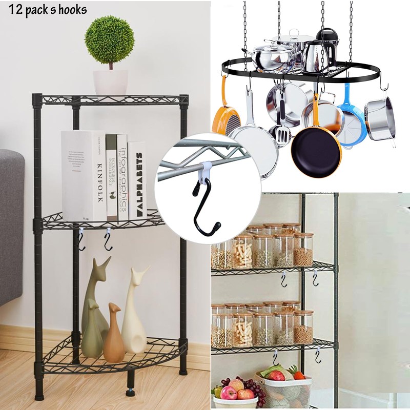 Crhexpva Anti Drop Wire Shelving S Hooks Metal Rack Hangers
