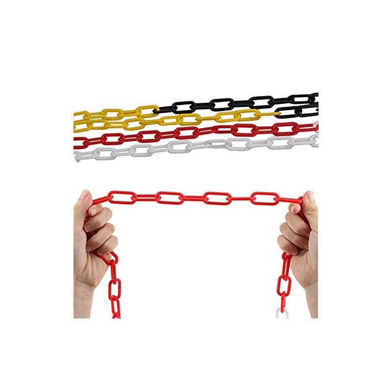 HATOOLHA® Plastic Link Chain, Plastic Safety Chain Barrier Road Warning