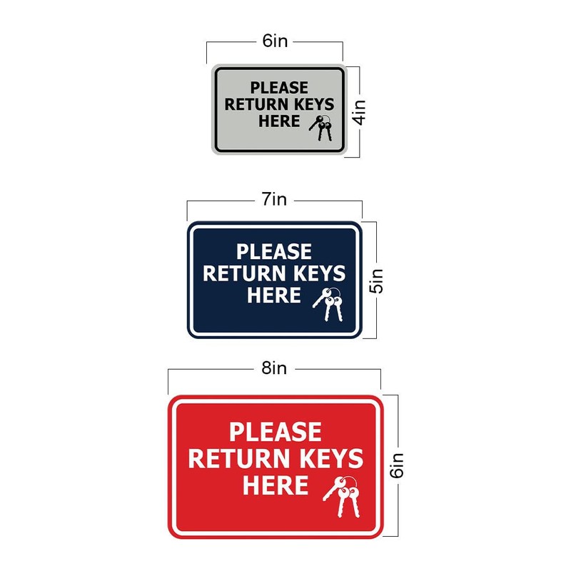 Signs ByLITA Classic Framed Please Return Keys Here Sign (Black)