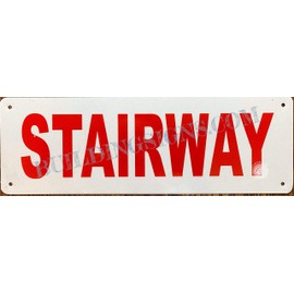 Stairway Sign (White, Reflective, Aluminium 4X12,Rust Free)