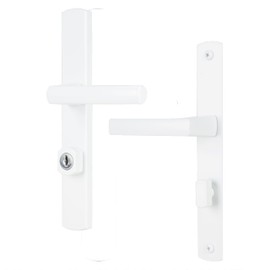 Wright Products - Serenade Mortise Keyed Lever Mount Latch with Deadbolt for Screen and Storm Doors, Matte Black (Modern, White)