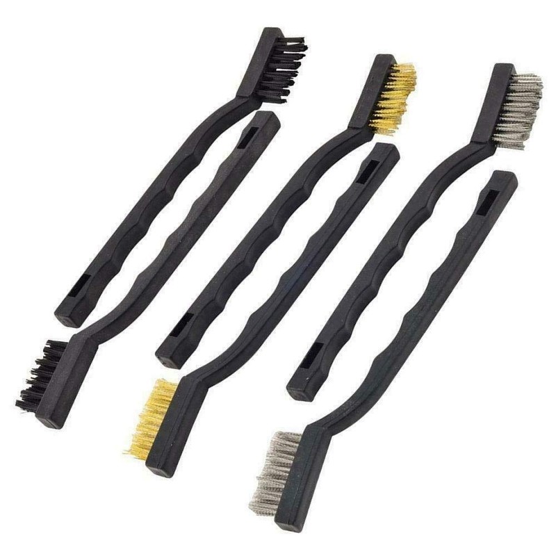 6X Mini Stainless Steel Brass Wire Bristle Brush Rust Removal