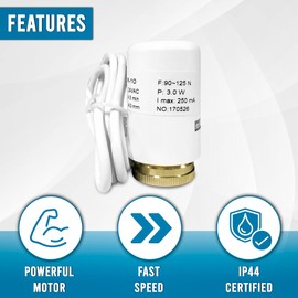 4 wire Thermal Actuator – 24 Volts Thermal Actuator for Precise Heating Control – Radiant Floor Heating Manifold – Improve Energy, Cost Efficiency & Easy Installation
