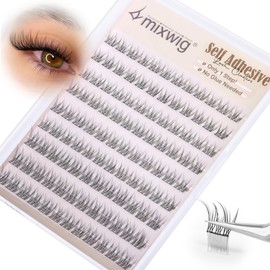 Natürliche selbstklebende Wimpernbüschel Vorgeklebte Wimpernbüschel C-Curly Wiederverwendbarer Stick auf Wimpern Kein Kleber erforderlich Cluster Wimpern 9-11MM von Lvmixwig