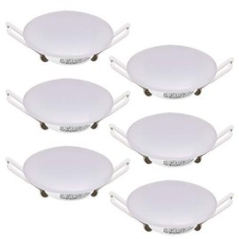 12V LED Puck Light, 6 Packs 3inch Recessed Mount Ceiling Dome Light, 4000K Cool White Soft Light Under Cabinet Light, 12V Interior Light for RV, Campe