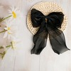 Bow Hair Clips for Women, Large Shiny black Bow Hair,