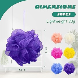 Siifert Piezas Esponja Baño Ducha Loofahs Granel Luffas Exfoliante Cuerpo Scrubber Paquete Coloridas Pelotas Malla Viaje Limpieza Lavado Puff