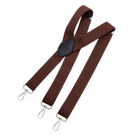 MASADA men's Braces, suspender with strong carabiner closure - smoothly adjustable 3.5 cm wide fits for up to 195 cm body height - Dark blue