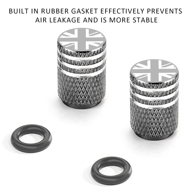 Pack of 8 Valve Caps, Decorative Valve Caps With British