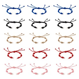 Craftdady 10Pcs Adjustable Nylon Braided Cord Bracelets Unfinished Knotting Bracelet Ropes with Open Jump Rings for Wrist Anklet Jewelry Making