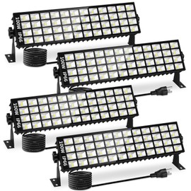 4 Pack 100W LED Work Shop Light for Garage, IP66 Waterproof Outdoor Workshop Light with Plug, Light Up 4800sq.ft, 11000lm 6000K Daylight White Work Bench Light for Yard Garden Factory Stadium