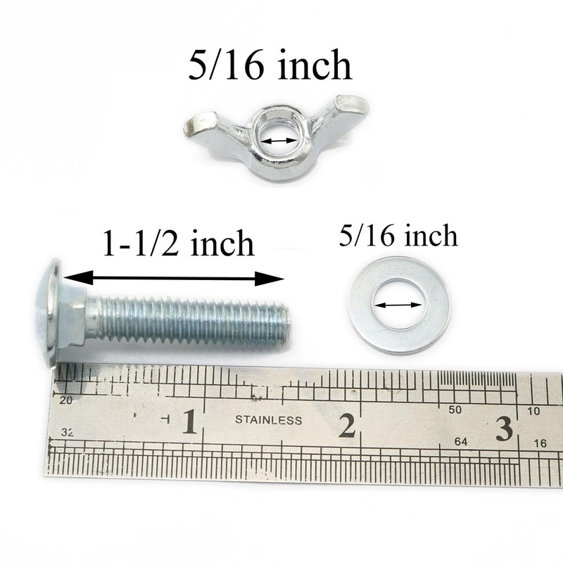 Pro Bamboo Kitchen 10pcs Carriage Bolts Wing Nuts Wing Screw