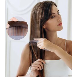 Scalp Massage Tool, Dandruff Comb Fine Tooth Scalp Detox Comb for Women, Men & Kids Detoxing & Sweep Tool for Hair Care, (Brown)