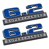 6.2 Liter Supercharged Emblems in Blue and Chrome - Pair