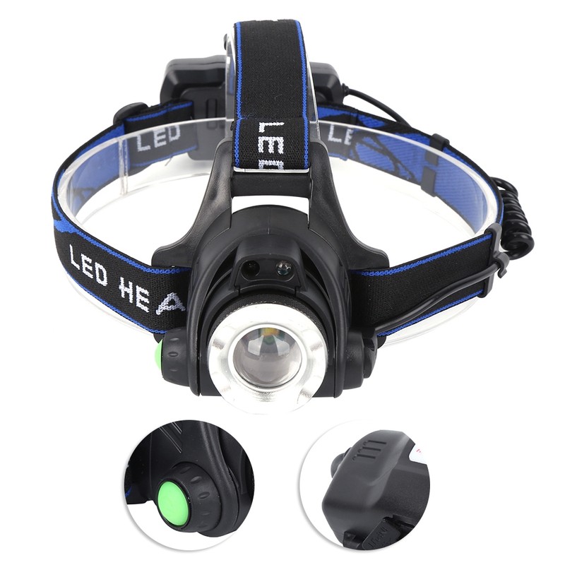 LED Headlamp USB Rechargeable Head Light Flashlight for Outdoor Camping