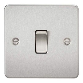 Knightsbridge FP1200BC Flat Plate Intermediate Switch, Brushed Chrome, 10AX, 1G