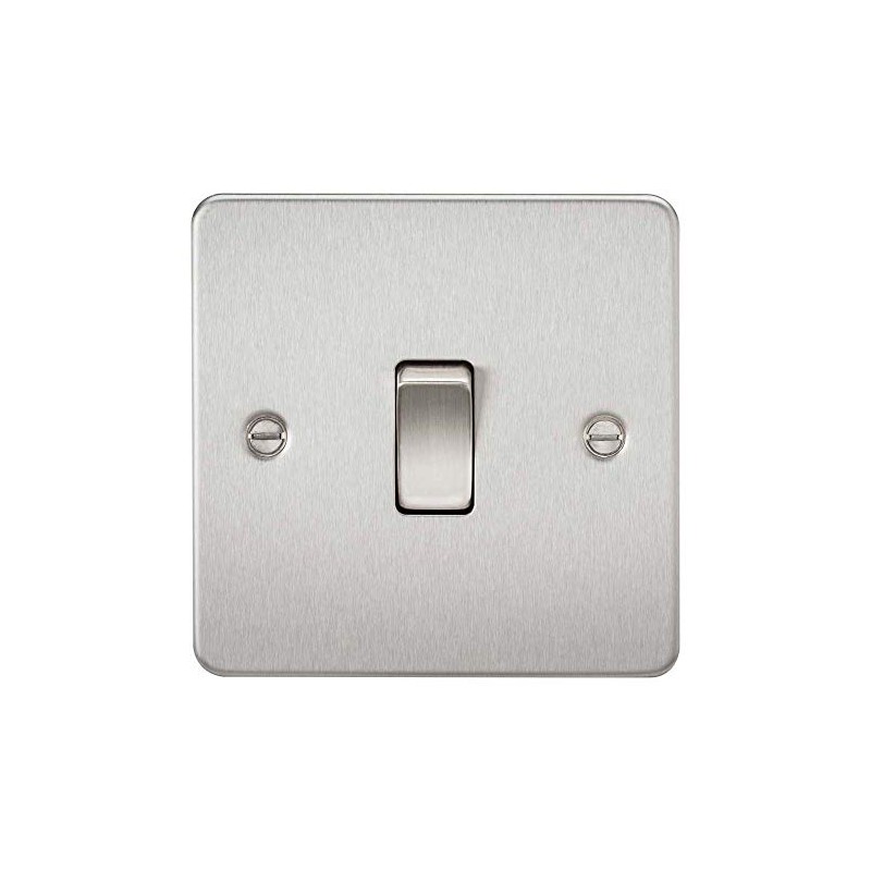 Knightsbridge FP1200BC Flat Plate Intermediate Switch, Brushed Chrome, 10AX, 1G