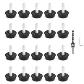 20 Pcs M6 Adjustable Furniture Leveling Feet with 6mm Drill Bit Furniture Levellers Screw-in Design for Tables Chairs and Other Furniture M6x20mm for Stable Support