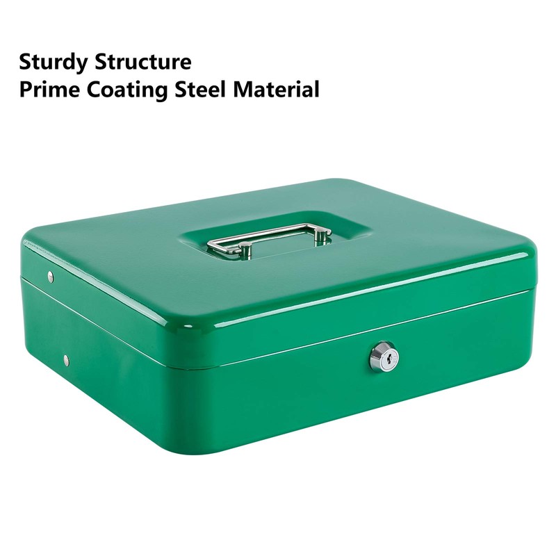 KYODOLED Locking Cash Box with Lock,Money Box with Cash Tray,Lock