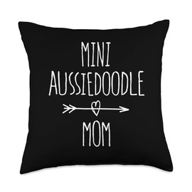 Love Aussiedoodle Gifts Mini Aussiedoodle Mom Throw Pillow, 18x18, Multicolor
