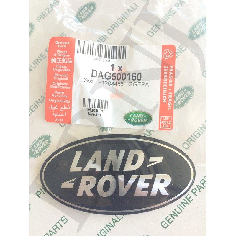 Land Rover About Oval Badges Black ON Silver -New Genuine