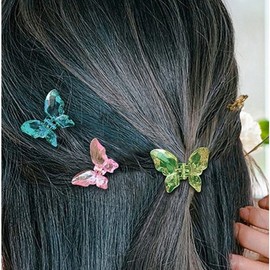 Hair design flower garden mini clip butterfly design color styling point hair pin / 헤어 디자인 꽃밭 미니 집게 클립 나비 디자인 컬러 스타일링 포인트 머리핀