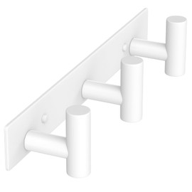 VAEHOLD Hat and Coat Wall Mount Rack - Hooks for Robes, Bags, Keys, and Towels - Bathroom Towel Hanger Organizer (White, “T“ Shape 3 Hooks 1 Pack)