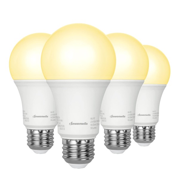 DEWENWILS 4-Pack A19 LED Light Bulb, 1500LM, 3000K Soft Warm Light Bulb, Energy Saving 14W(100W Equivalent) LED Bulb, E26 Medium Screw Base, Non Dimmable, UL Listed
