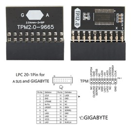 TPM 2.0 Module, 20Pin TPM 2.0 Encryption Security Module 10P Standalone Crypto Processor TPM Module Motherboards for Win11 for Gigabyte for A SU S