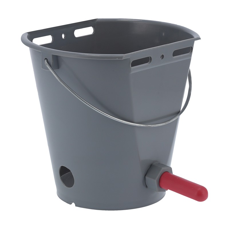 8L Plastic Feeder Bucket with Nipples Check Valves Feeding Equipment