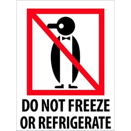 Tape Logic TLDL4040 Labels"Do Not Freeze or Refrigerate", 3" x 4", Red/White/Black, 1 Roll of 500 Labels