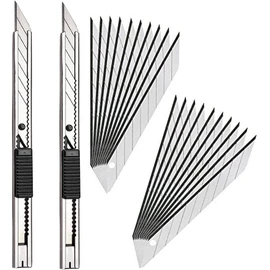 Gebildet 2pcs 9mm Utility Knife with 20pcs Replaceable Blades -Auto Vinyl Cutting Knife Tint Film Hand Tools