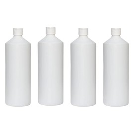 Palm Safe 4pcs 1 Litre HDPE Durable Plastic Bottles BPA Free Refillable Reusable with Non Leak Flip Caps